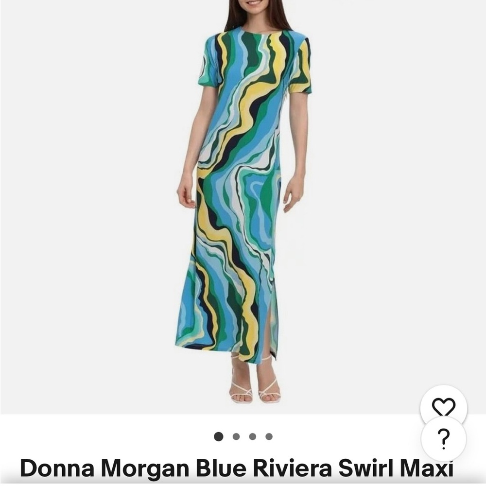 Donna Morgan Multicolor Wave Pattern Dress